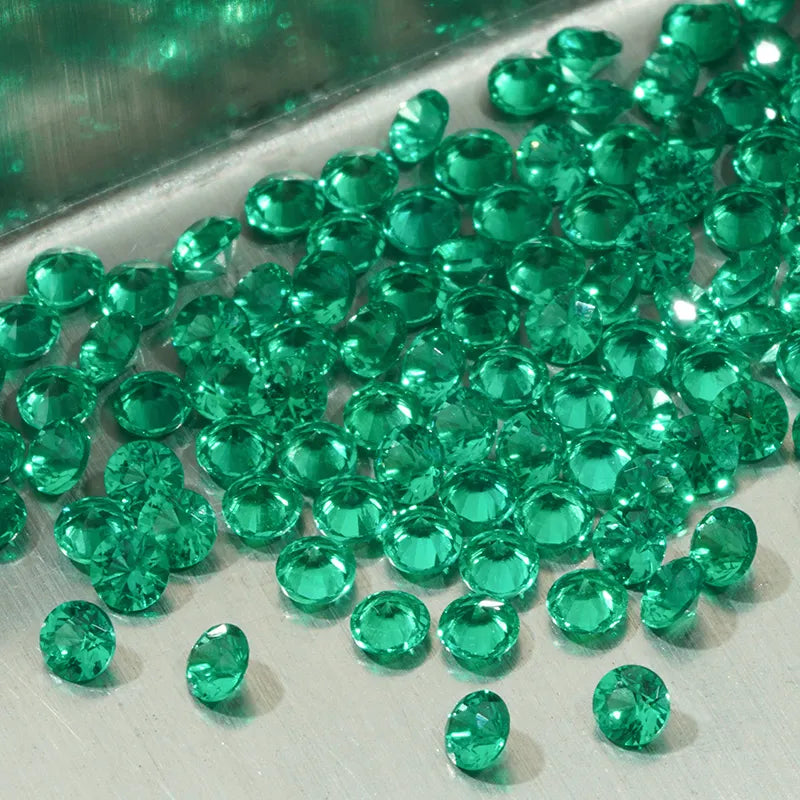 3mm Round Brilliant Cut Melee Lab-Grown Emeralds (10 3mm stones)