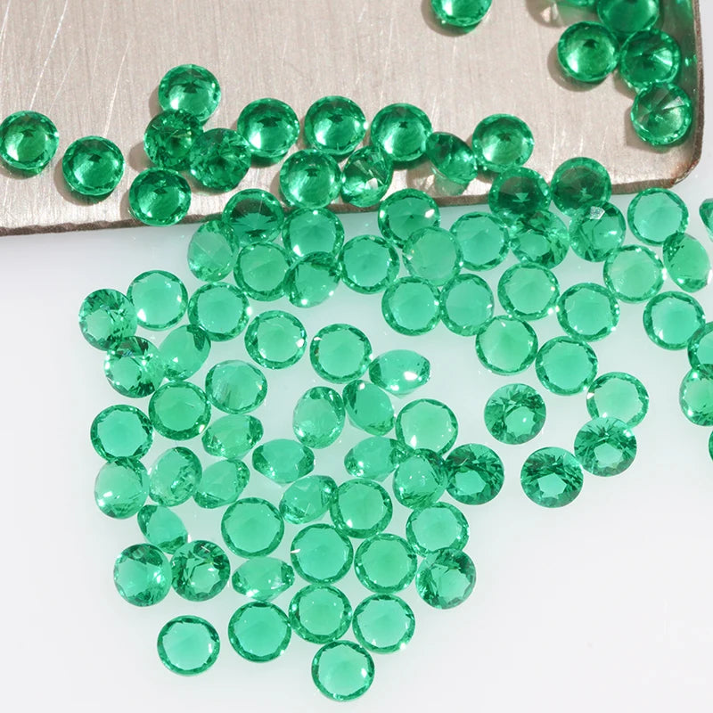 3mm Round Brilliant Cut Melee Lab-Grown Emeralds (10 3mm stones)