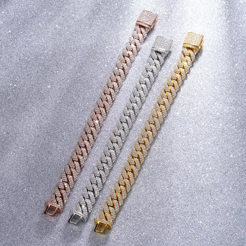 Diamond Cuban Bracelet in 10k Rose Gold